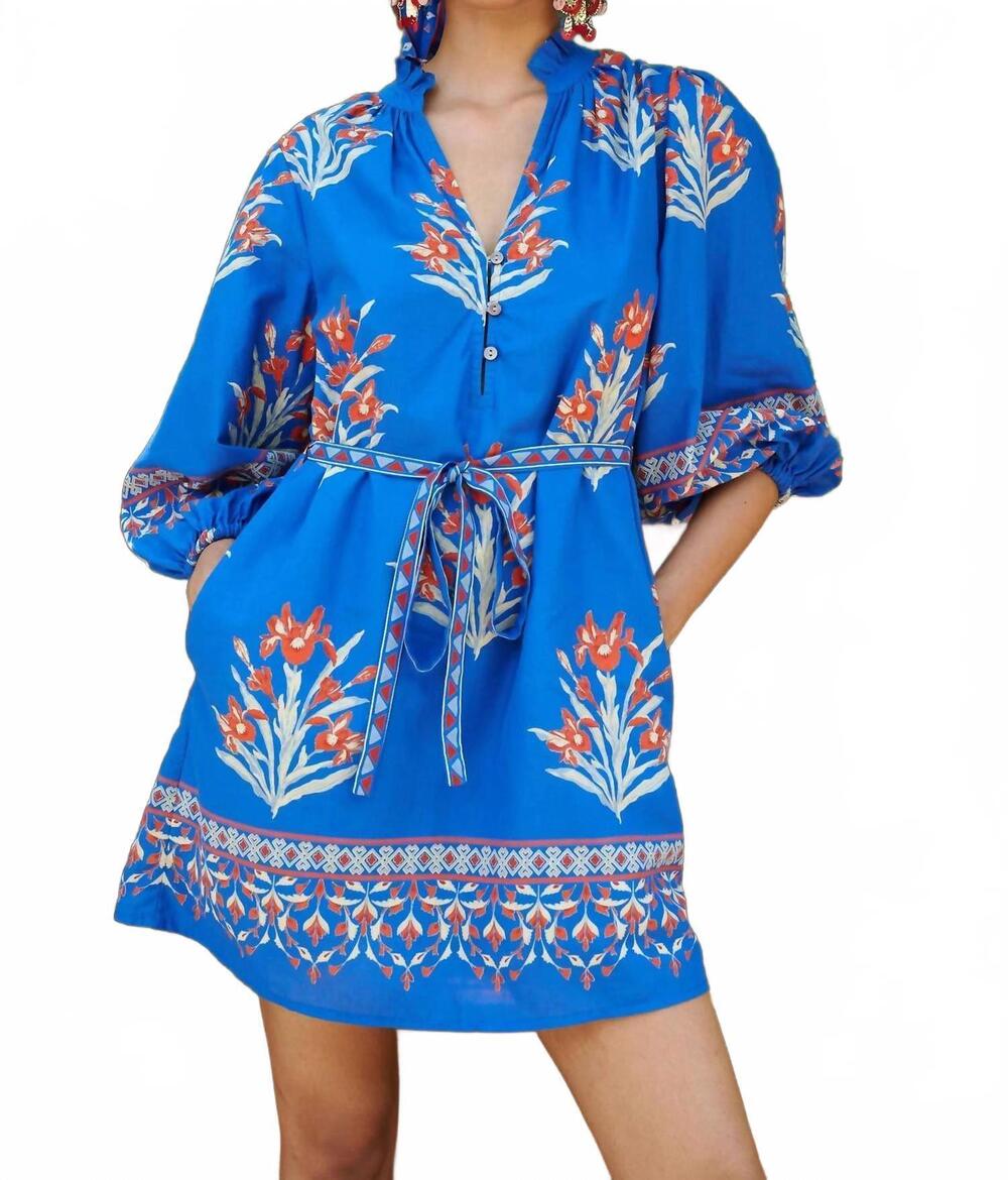 NEW BANJANAN liza mini dress in nautical brigitte